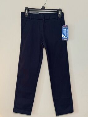 NWT Nautica Girls' Navy Performance Chinos School Uniform- Slim Fit Sz 6X